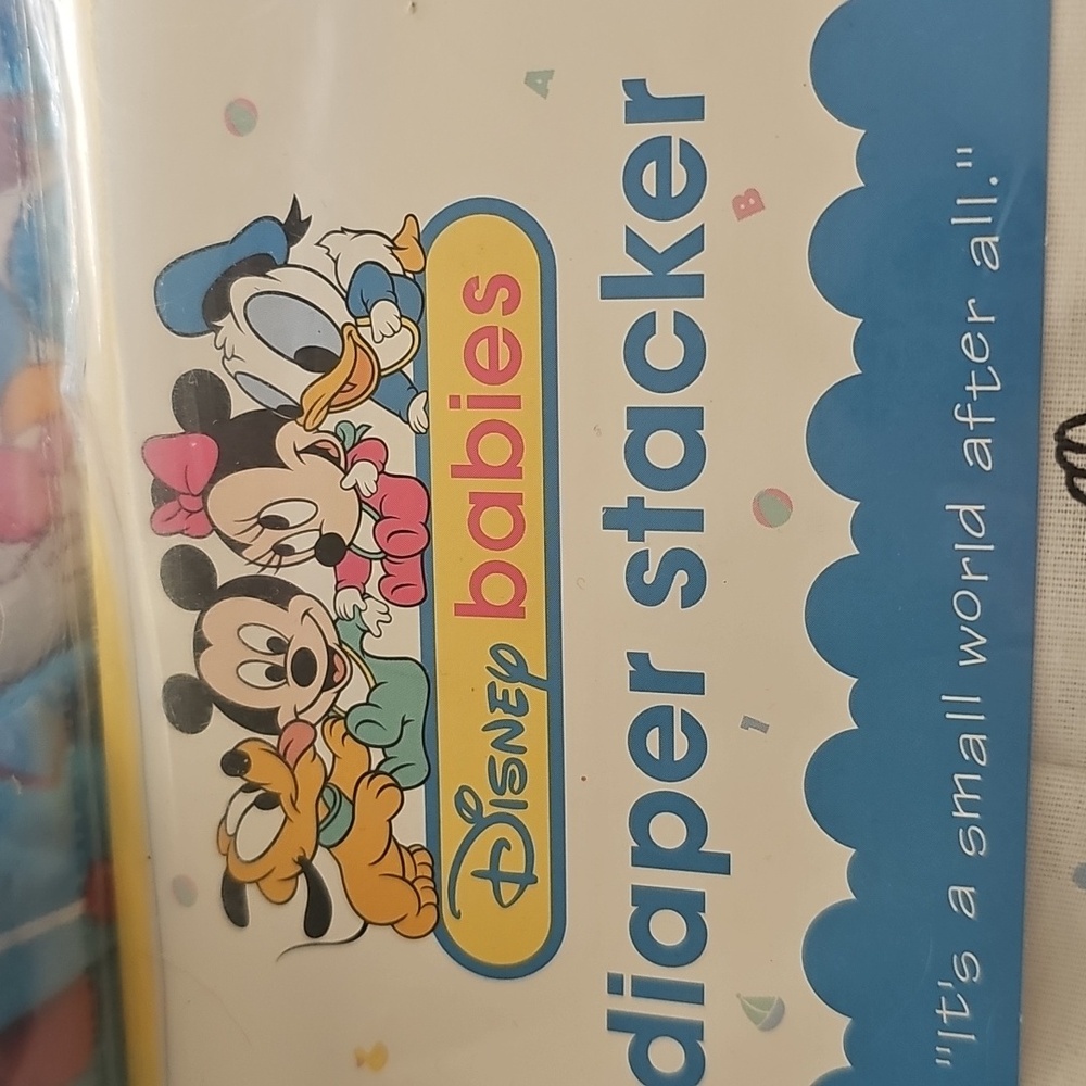 Vintage DEADSTOCK mickey mouse Disney BABIES diaper stacker holder - Picture 4 of 4